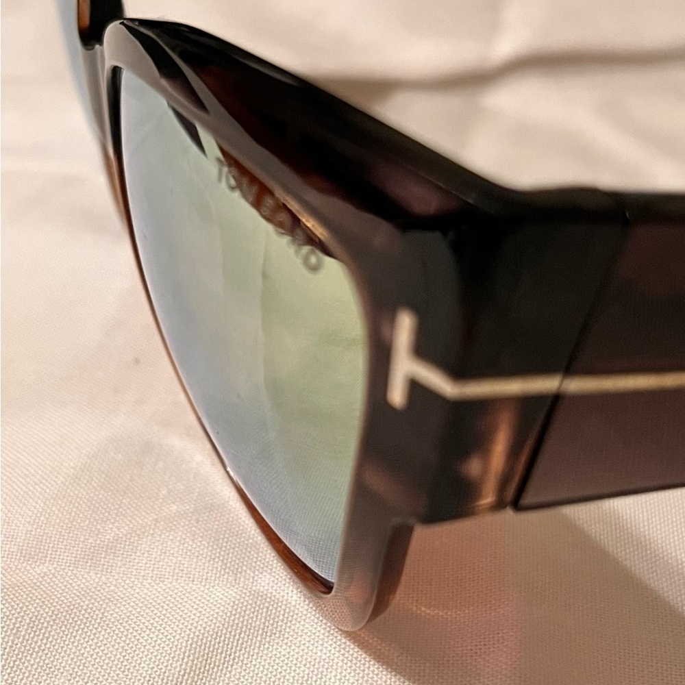 Tom Ford Anoushka TF371 Melange Grey Acetate Cateye mirrored sunglasses - Picture 3 of 10